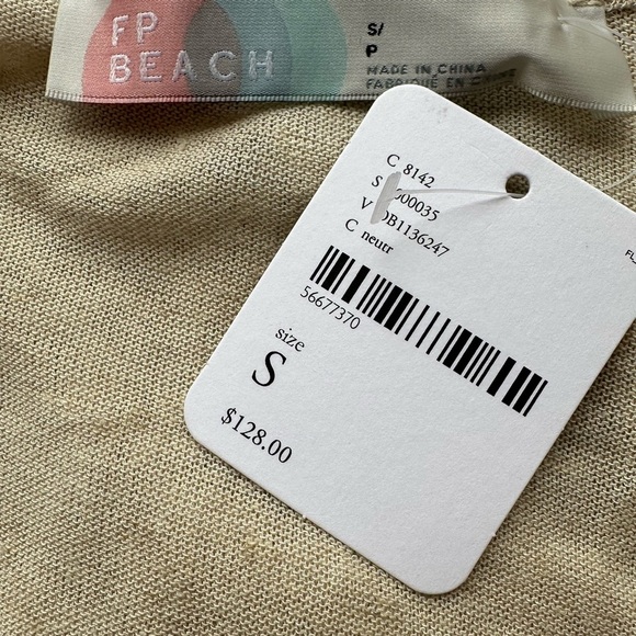 Free People Beach Oatmeal Tie Wrap Crop Top NWT - Picture 6 of 7